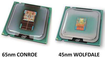 Intel E8000 Wolfdale dual-core CPUs
